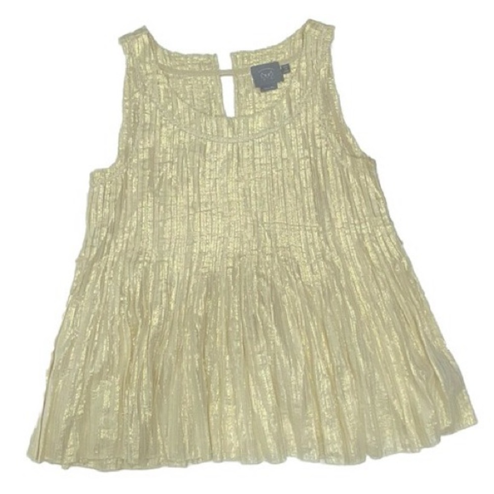 Anthropology Vanessa Virginia US Size 8 Gold Top